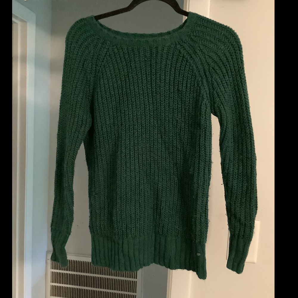 Forest Green cable knit sweater